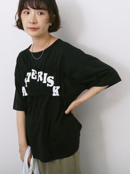 ◎【接触冷感】シャーリングドッキングTシャツ（オフホワイト/ブラック/サックスブルー）｜Samansa Mos2 blue（サマンサモスモス ブルー）通販