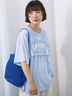 ◎【接触冷感】シャーリングドッキングTシャツ（オフホワイト/ブラック/サックスブルー）｜Samansa Mos2 blue（サマンサモスモス ブルー）通販
