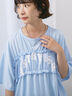 ◎【接触冷感】シャーリングドッキングTシャツ（オフホワイト/ブラック/サックスブルー）｜Samansa Mos2 blue（サマンサモスモス ブルー）通販