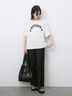 ◎【接触冷感】シャーリングドッキングTシャツ（オフホワイト/ブラック/サックスブルー）｜Samansa Mos2 blue（サマンサモスモス ブルー）通販