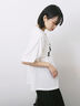 ◎【接触冷感】シャーリングドッキングTシャツ（オフホワイト/ブラック/サックスブルー）｜Samansa Mos2 blue（サマンサモスモス ブルー）通販