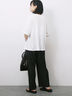 ◎【接触冷感】シャーリングドッキングTシャツ（オフホワイト/ブラック/サックスブルー）｜Samansa Mos2 blue（サマンサモスモス ブルー）通販
