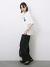 ◎【接触冷感】シャーリングドッキングTシャツ（オフホワイト/ブラック/サックスブルー）｜Samansa Mos2 blue（サマンサモスモス ブルー）通販