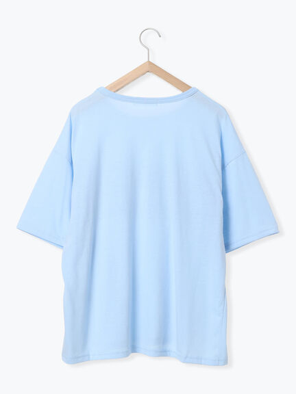 ◎【接触冷感】シャーリングドッキングTシャツ（オフホワイト/ブラック/サックスブルー）｜Samansa Mos2 blue（サマンサモスモス ブルー）通販