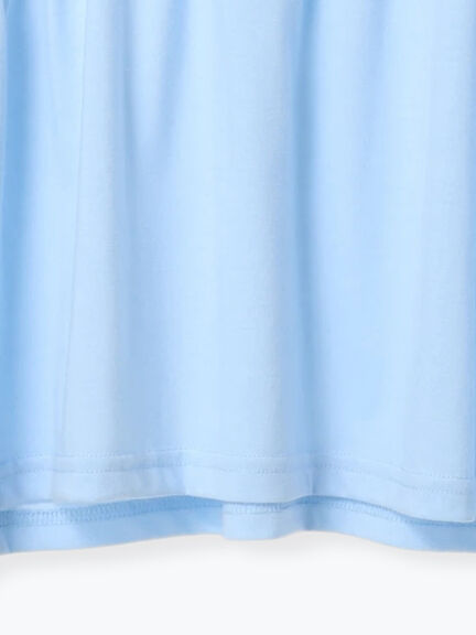 ◎【接触冷感】シャーリングドッキングTシャツ（オフホワイト/ブラック/サックスブルー）｜Samansa Mos2 blue（サマンサモスモス ブルー）通販