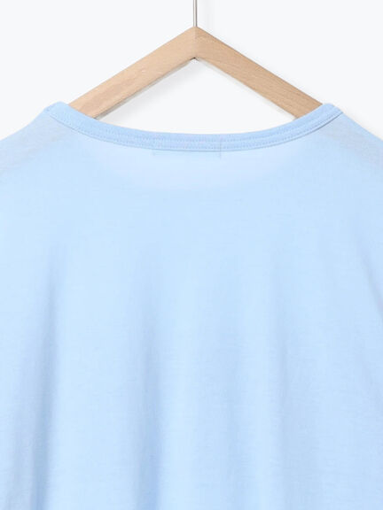 ◎【接触冷感】シャーリングドッキングTシャツ（オフホワイト/ブラック/サックスブルー）｜Samansa Mos2 blue（サマンサモスモス ブルー）通販