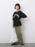 ◎【接触冷感】シャーリングドッキングTシャツ（オフホワイト/ブラック/サックスブルー）｜Samansa Mos2 blue（サマンサモスモス ブルー）通販