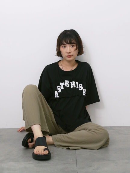 ◎【接触冷感】シャーリングドッキングTシャツ（オフホワイト/ブラック/サックスブルー）｜Samansa Mos2 blue（サマンサモスモス ブルー）通販