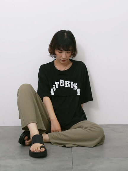 ◎【接触冷感】シャーリングドッキングTシャツ（オフホワイト/ブラック/サックスブルー）｜Samansa Mos2 blue（サマンサモスモス ブルー）通販