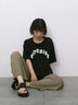 ◎【接触冷感】シャーリングドッキングTシャツ（オフホワイト/ブラック/サックスブルー）｜Samansa Mos2 blue（サマンサモスモス ブルー）通販