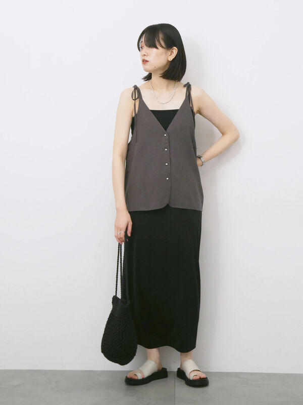 セール】 ポンチナロースカート（チャコールグレー/ブラック/ブルー