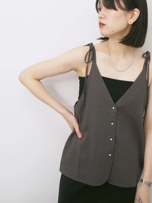 ◎キャミソールジレ（チャコールグレー）｜Samansa Mos2 blue（サマンサモスモス ブルー）通販