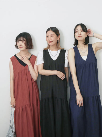楊柳ノースリーブワンピース（ブラック/ダークオレンジ/ネイビー）｜Samansa Mos2 blue（サマンサモスモス ブルー）通販