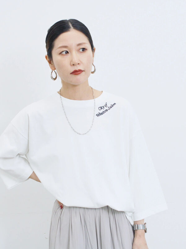 Theory セオリー レース コットン刺繍 プルオーバー ホワイト Sサイズ セール】 チェーン刺繍7分袖プルオーバー（オフホワイト