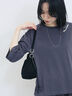 チェーン刺繍7分袖プルオーバー（オフホワイト/チャコールグレー/グリーン/ネイビー/ＴＯＰグレー）｜Samansa Mos2 blue（サマンサモスモス ブルー）通販