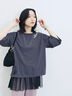 チェーン刺繍7分袖プルオーバー（オフホワイト/チャコールグレー/グリーン/ネイビー/ＴＯＰグレー）｜Samansa Mos2 blue（サマンサモスモス ブルー）通販