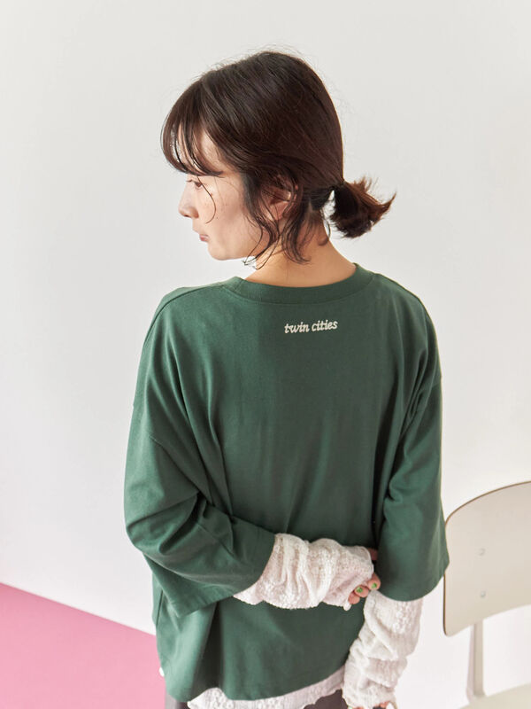 セール】 チェーン刺繍7分袖プルオーバー（オフホワイト