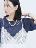 チェーン刺繍7分袖プルオーバー（オフホワイト/チャコールグレー/グリーン/ネイビー/ＴＯＰグレー）｜Samansa Mos2 blue（サマンサモスモス ブルー）通販