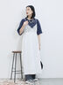 チェーン刺繍7分袖プルオーバー（オフホワイト/チャコールグレー/グリーン/ネイビー/ＴＯＰグレー）｜Samansa Mos2 blue（サマンサモスモス ブルー）通販