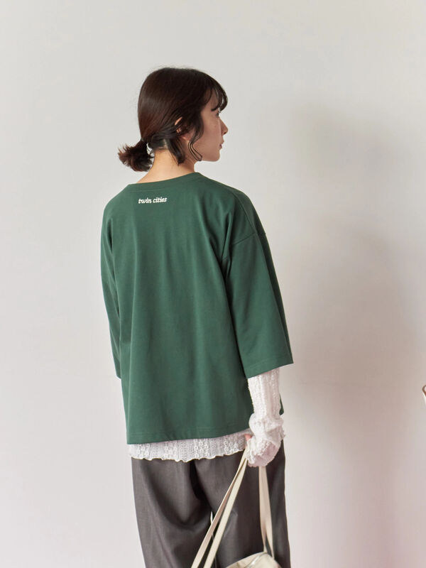 セール】 チェーン刺繍7分袖プルオーバー（オフホワイト