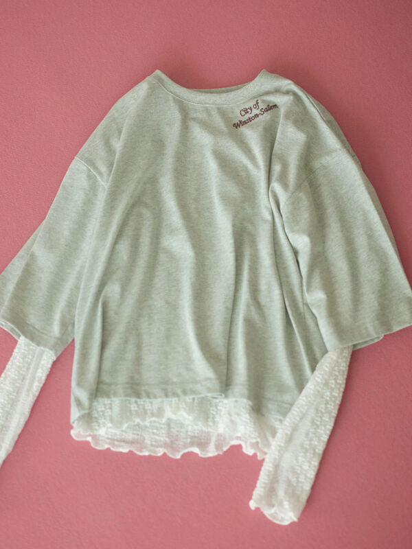 セール】 チェーン刺繍7分袖プルオーバー（オフホワイト