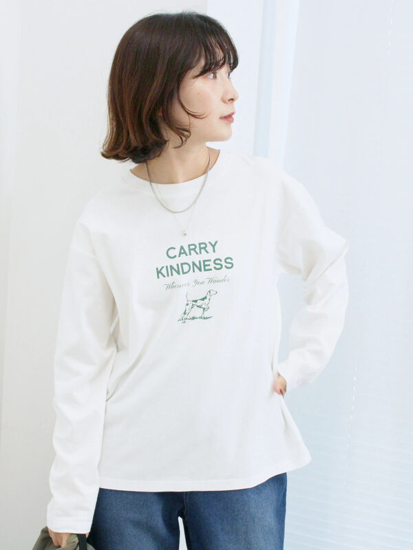 セール】 アソートプリントロンT（オフホワイト/チャコールグレー