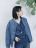 【ECO DENIM 】 ノーカラーブルゾン（チャコールグレー/ブラウン/ブルー）｜Samansa Mos2 blue（サマンサモスモス ブルー）通販