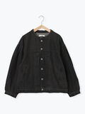 【ECO DENIM 】 ノーカラーブルゾン（チャコールグレー）｜Samansa Mos2 blue（サマンサモスモス ブルー）通販