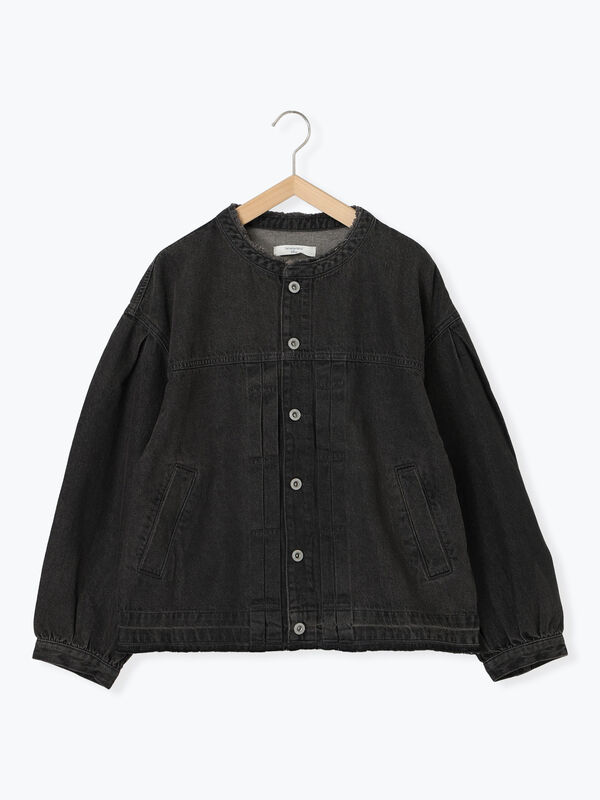 【ECO DENIM 】 ノーカラーブルゾン（チャコールグレー）｜Samansa Mos2 blue（サマンサモスモス ブルー）通販