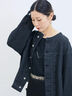 【ECO DENIM 】 ノーカラーブルゾン（チャコールグレー/ブラウン/ブルー）｜Samansa Mos2 blue（サマンサモスモス ブルー）通販