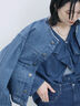 【ECO DENIM 】 ノーカラーブルゾン（チャコールグレー/ブラウン/ブルー）｜Samansa Mos2 blue（サマンサモスモス ブルー）通販