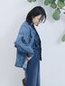 【ECO DENIM 】 ノーカラーブルゾン（チャコールグレー/ブラウン/ブルー）｜Samansa Mos2 blue（サマンサモスモス ブルー）通販
