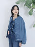 【ECO DENIM 】 ノーカラーブルゾン（チャコールグレー/ブラウン/ブルー）｜Samansa Mos2 blue（サマンサモスモス ブルー）通販