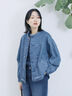 【ECO DENIM 】 ノーカラーブルゾン（チャコールグレー/ブラウン/ブルー）｜Samansa Mos2 blue（サマンサモスモス ブルー）通販