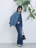 【ECO DENIM 】 ノーカラーブルゾン（チャコールグレー/ブラウン/ブルー）｜Samansa Mos2 blue（サマンサモスモス ブルー）通販