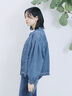 【ECO DENIM 】 ノーカラーブルゾン（チャコールグレー/ブラウン/ブルー）｜Samansa Mos2 blue（サマンサモスモス ブルー）通販