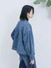 【ECO DENIM 】 ノーカラーブルゾン（チャコールグレー/ブラウン/ブルー）｜Samansa Mos2 blue（サマンサモスモス ブルー）通販