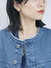 【ECO DENIM 】 ノーカラーブルゾン（チャコールグレー/ブラウン/ブルー）｜Samansa Mos2 blue（サマンサモスモス ブルー）通販