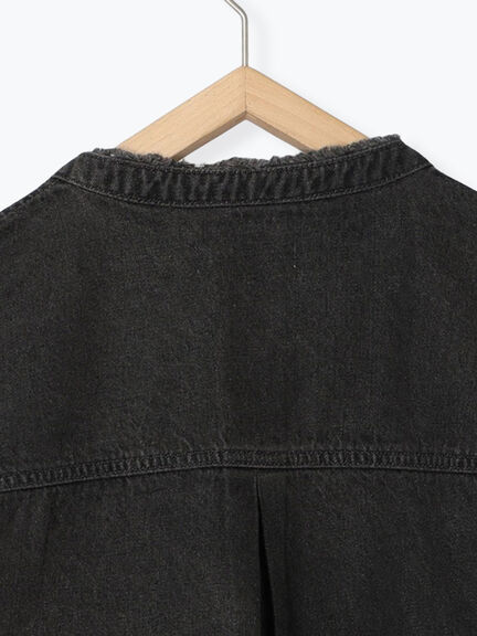 【ECO DENIM 】 ノーカラーブルゾン（チャコールグレー/ブラウン/ブルー）｜Samansa Mos2 blue（サマンサモスモス ブルー）通販