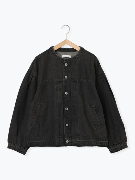 【ECO DENIM 】 ノーカラーブルゾン（チャコールグレー/ブラウン/ブルー）｜Samansa Mos2 blue（サマンサモスモス ブルー）通販