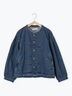 【ECO DENIM 】 ノーカラーブルゾン（チャコールグレー/ブラウン/ブルー）｜Samansa Mos2 blue（サマンサモスモス ブルー）通販