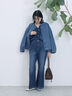 【ECO DENIM 】 ノーカラーブルゾン（チャコールグレー/ブラウン/ブルー）｜Samansa Mos2 blue（サマンサモスモス ブルー）通販
