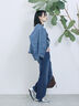 【ECO DENIM 】 ノーカラーブルゾン（チャコールグレー/ブラウン/ブルー）｜Samansa Mos2 blue（サマンサモスモス ブルー）通販
