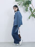 【ECO DENIM 】 ノーカラーブルゾン（チャコールグレー/ブラウン/ブルー）｜Samansa Mos2 blue（サマンサモスモス ブルー）通販