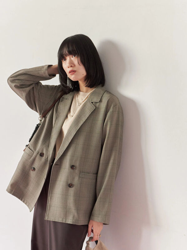 アソートダブルジャケット（チャコールグレー/ベージュ/ブラウン