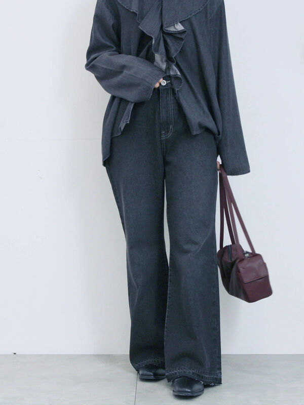 【ECO DENIM 】 フレアパンツ（チャコールグレー）｜Samansa Mos2 blue（サマンサモスモス ブルー）通販