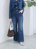 【ECO DENIM 】 フレアパンツ（ネイビー）｜Samansa Mos2 blue（サマンサモスモス ブルー）通販