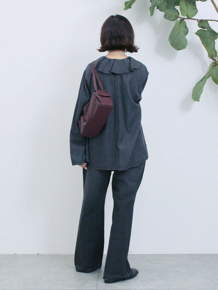 【ECO DENIM 】 フレアパンツ（チャコールグレー/ブルー/ネイビー）｜Samansa Mos2 blue（サマンサモスモス ブルー）通販