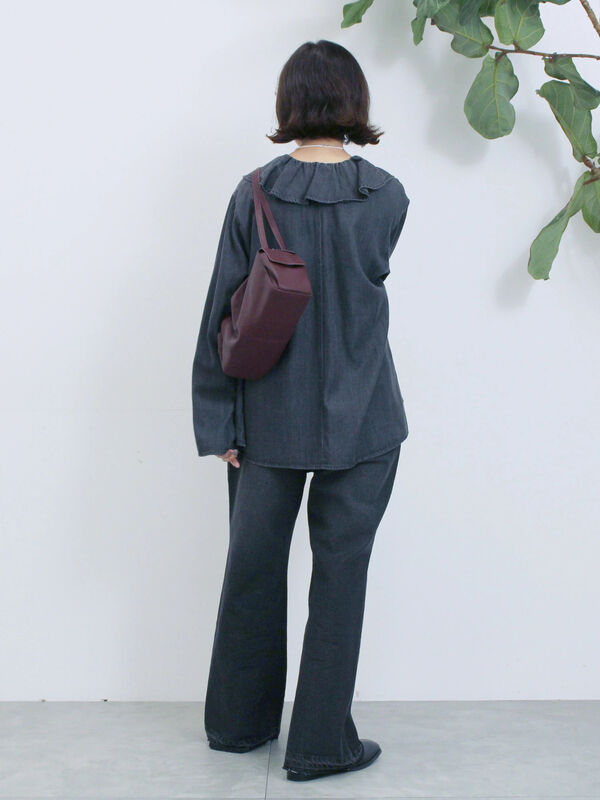 セール】 【ECO DENIM 】 フレアパンツ（チャコールグレー/ブルー