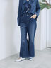 【ECO DENIM 】 フレアパンツ（チャコールグレー/ブルー/ネイビー）｜Samansa Mos2 blue（サマンサモスモス ブルー）通販